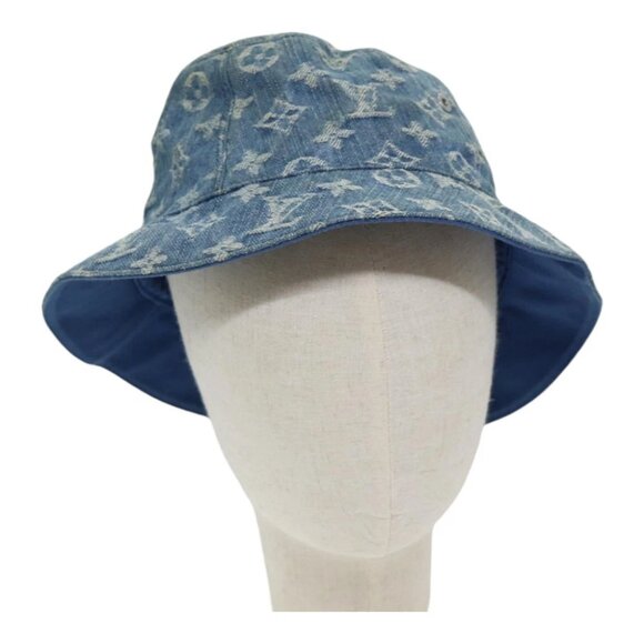 LOUIS VUITTON Monogram Hat Cotton Denim Blue - Picture 1 of 13